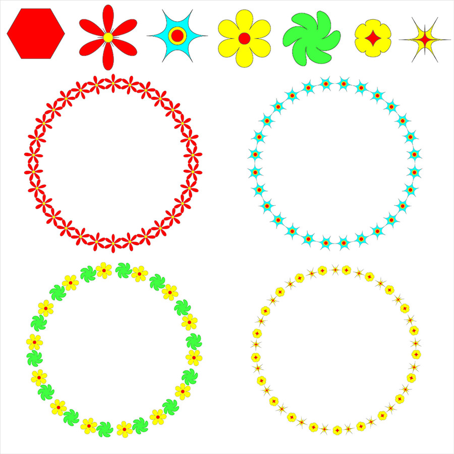 矢量小清新環(huán)形花邊設(shè)計(jì)
