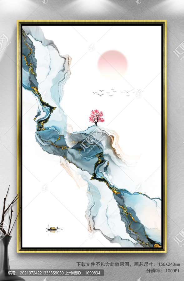 原創(chuàng)現(xiàn)代抽象水墨線條藝術(shù)裝飾畫