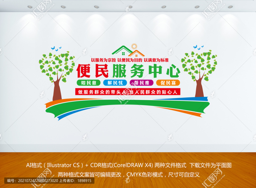 社區(qū)便民服務(wù)中心文化墻