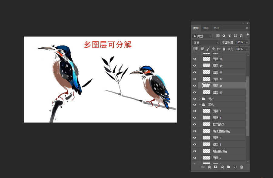 卡通鳥
