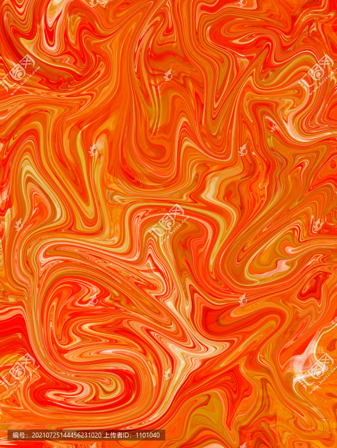 橘红色抽象艺术装饰画