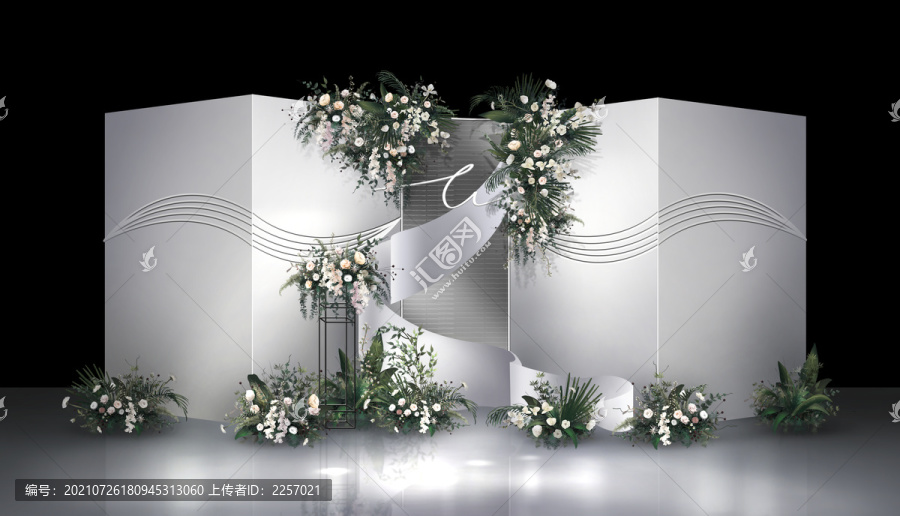 白綠色婚禮合影區(qū)