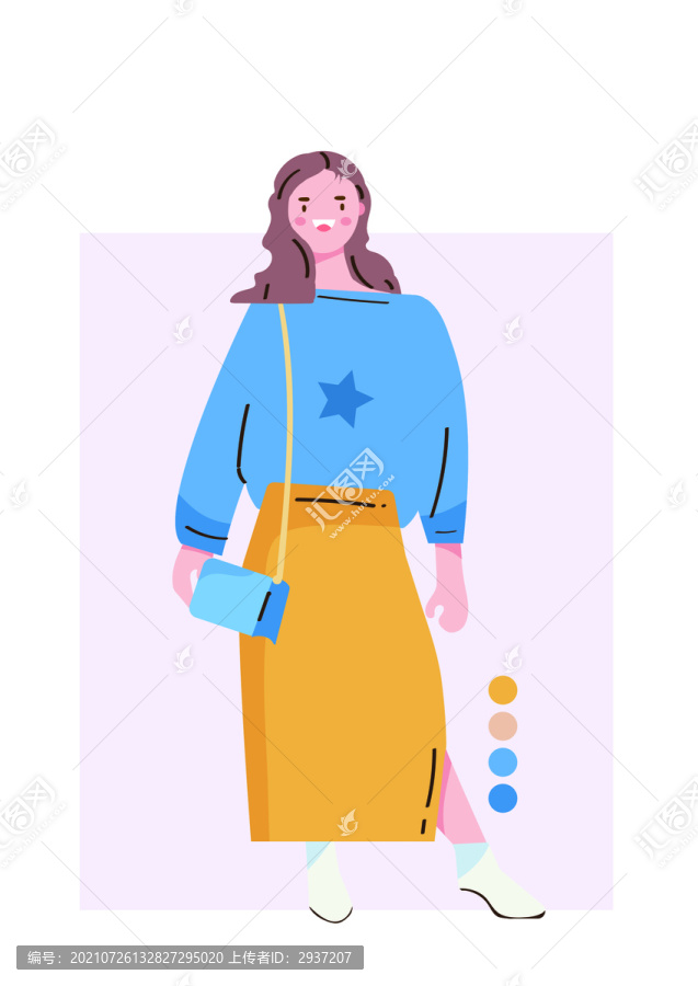 扁平插畫(huà)人物時(shí)尚雜志