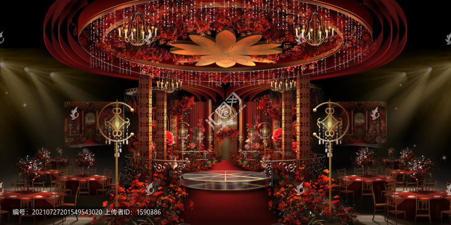 歐式紅金婚禮psd分層文件
