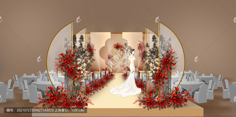 中式香檳婚禮效果圖