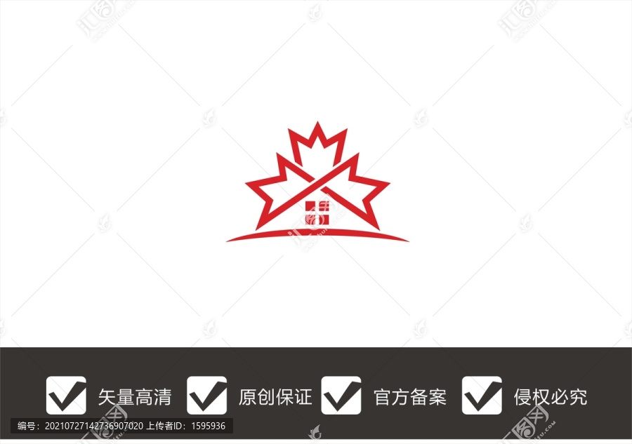 枫叶房子别墅logo