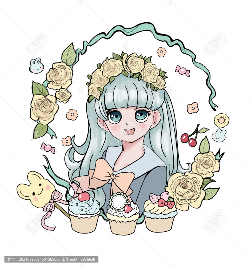 少女與花環(huán)甜點