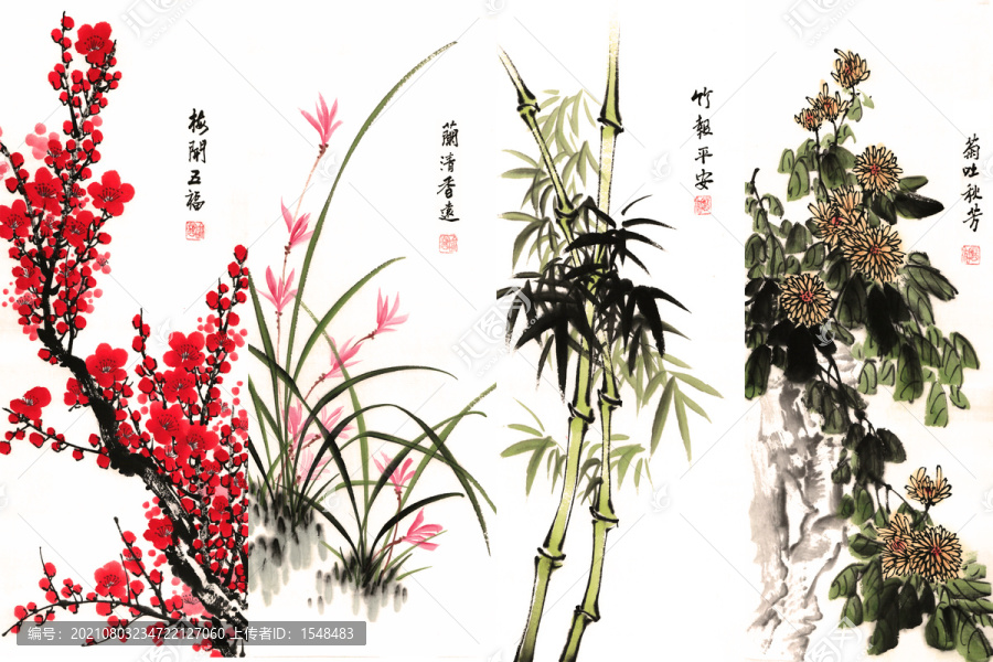 梅蘭竹菊裝飾畫