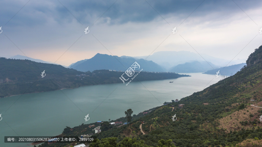 宜宾金沙江向家坝水电站库区风光