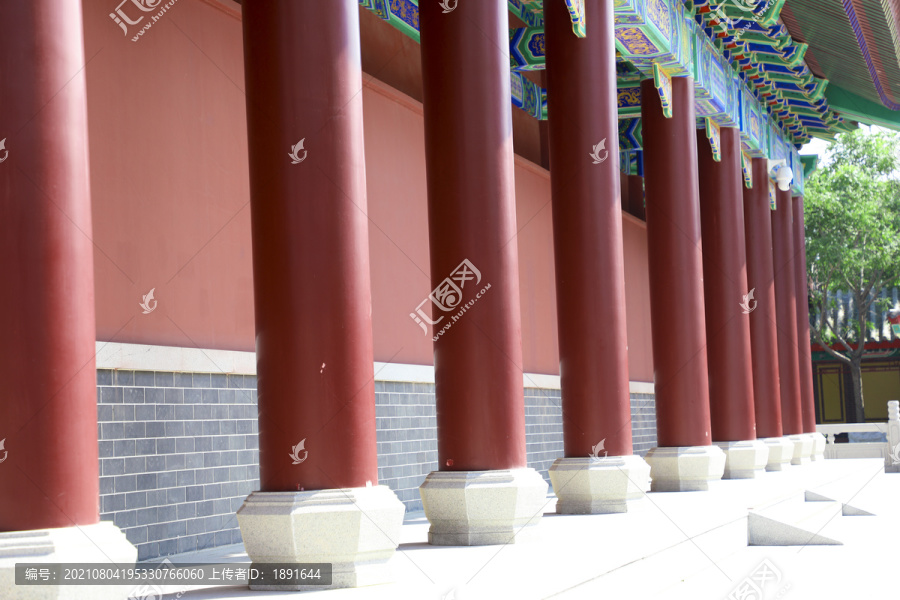 中式建筑石柱