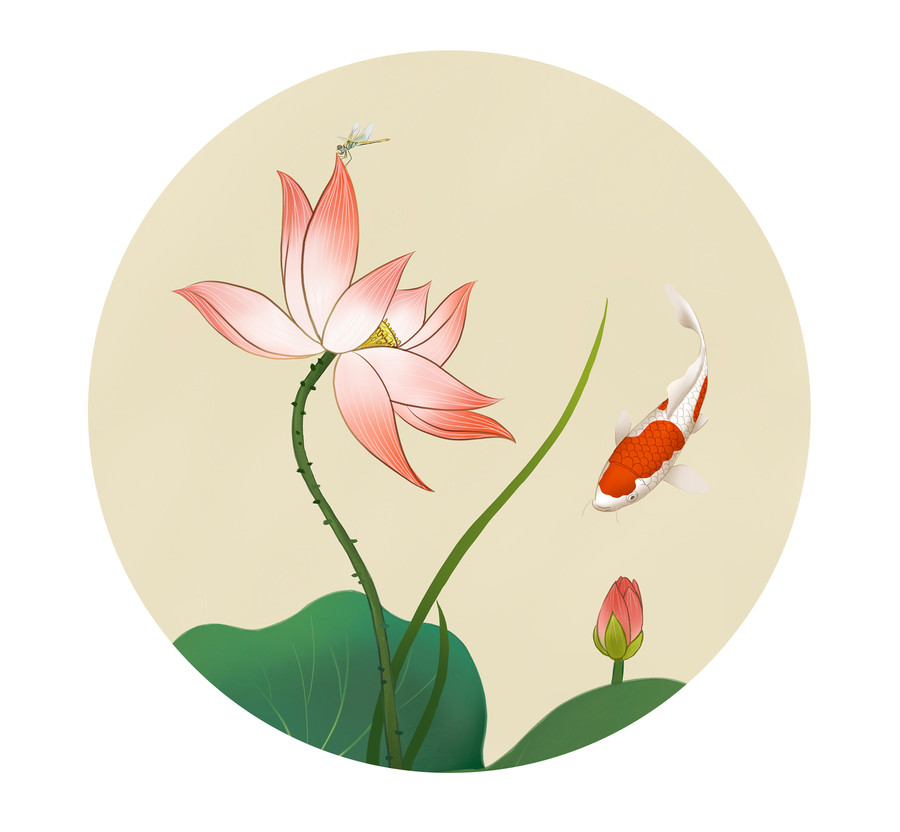 荷花鯉魚