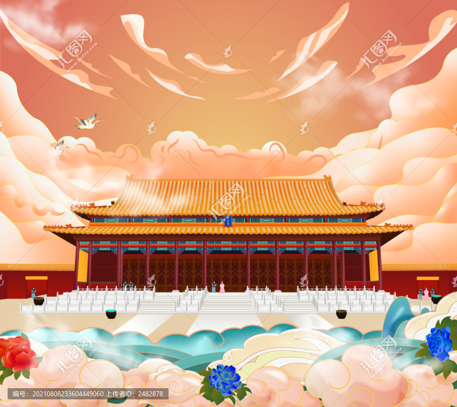 原創(chuàng)仙氣國(guó)潮風(fēng)矢量插畫