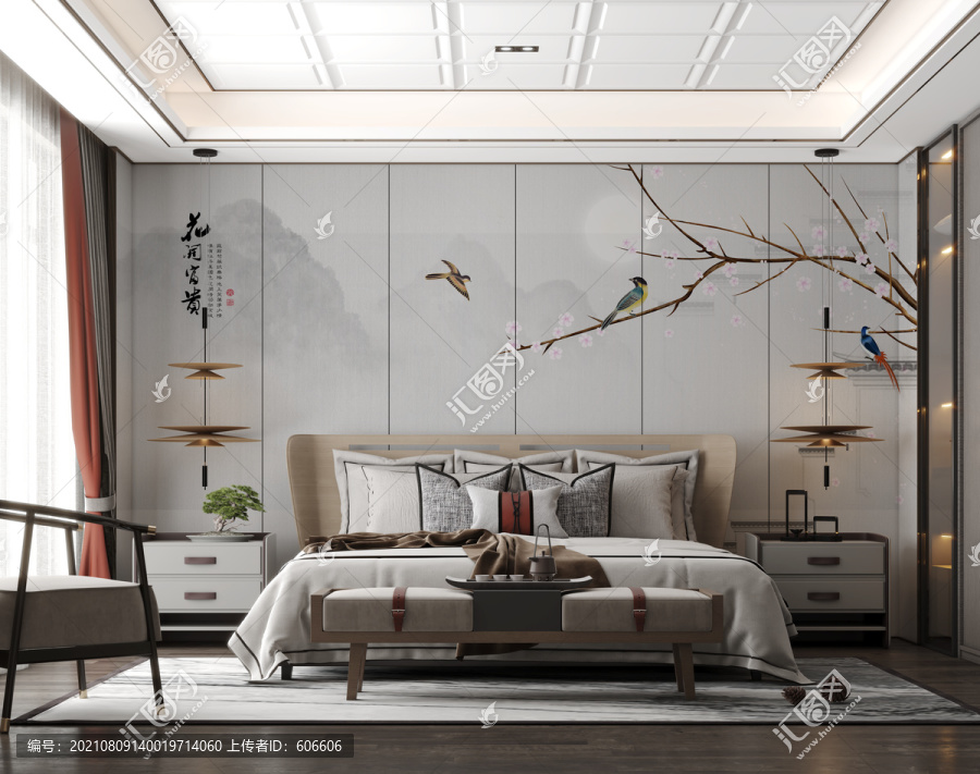 花開(kāi)富貴墻布壁畫(huà)背景效果圖