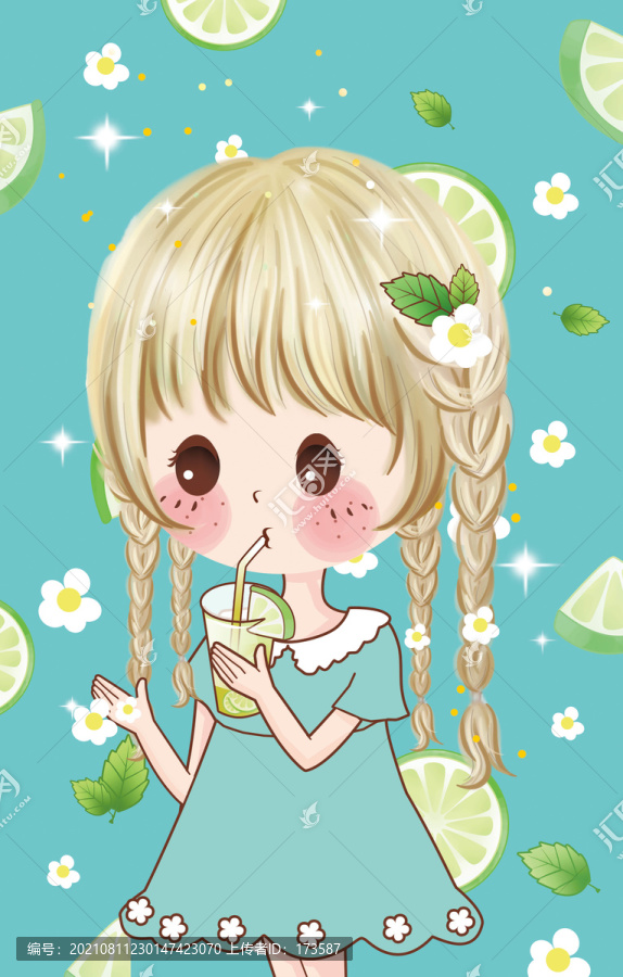卡通手繪女孩