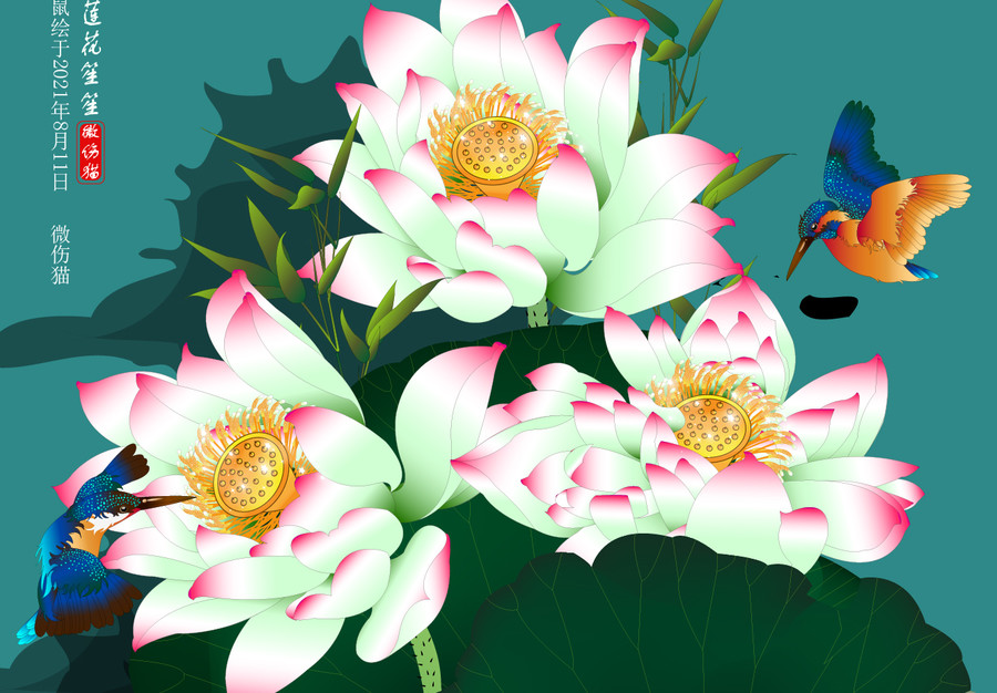 精品蓮花壁畫