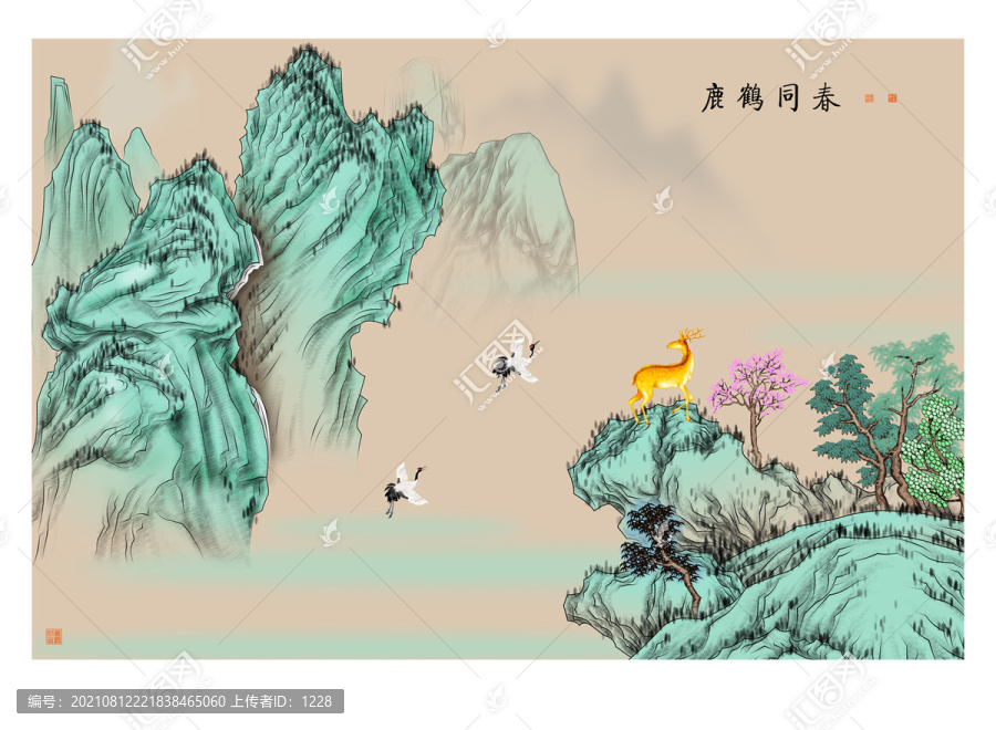 鹿鶴同春