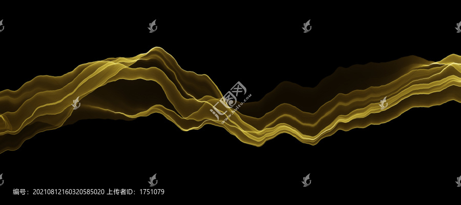 金色线条丝带波浪