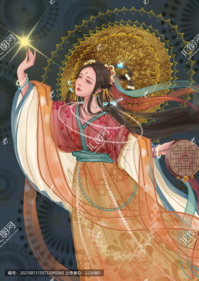 敦煌古風(fēng)美女國潮漢服濃墨重彩