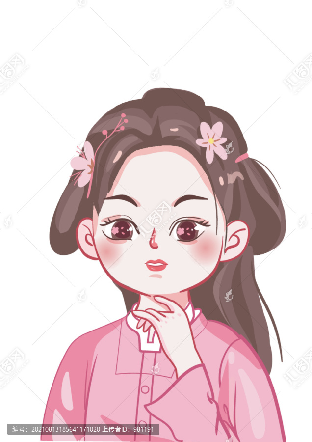 可愛卡通女孩Q版