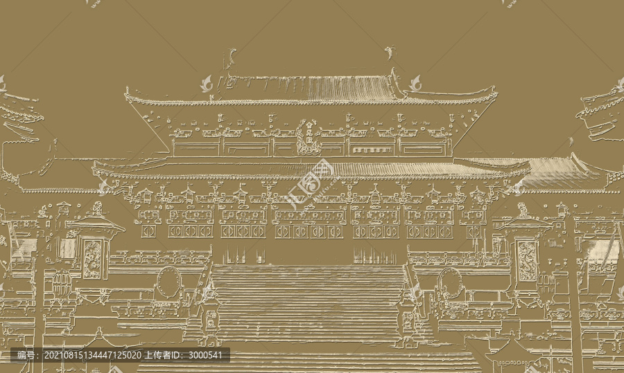 手繪建筑線條