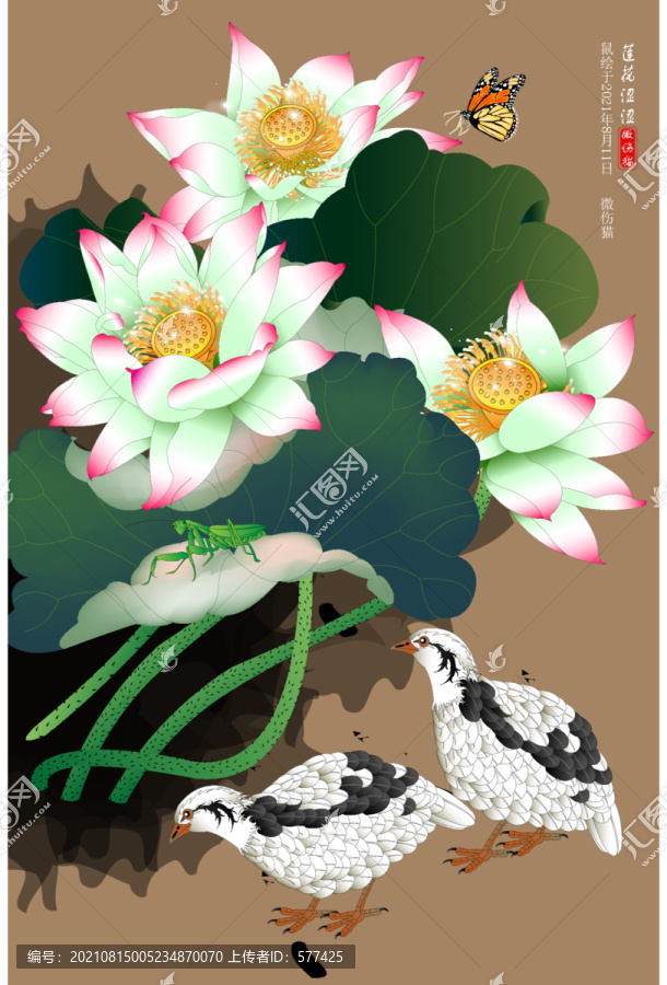 精品蓮花壁畫