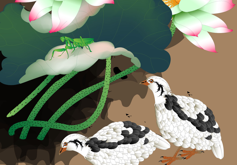 精品蓮花壁畫