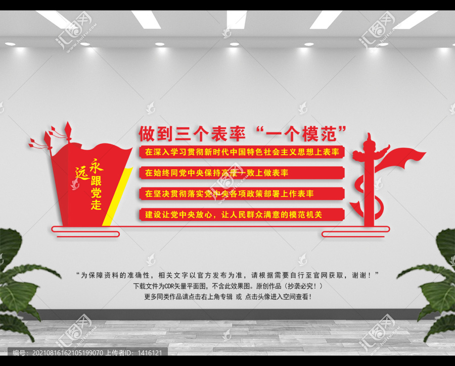 三個(gè)表率文化墻