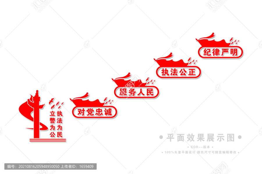 警察樓梯文化墻