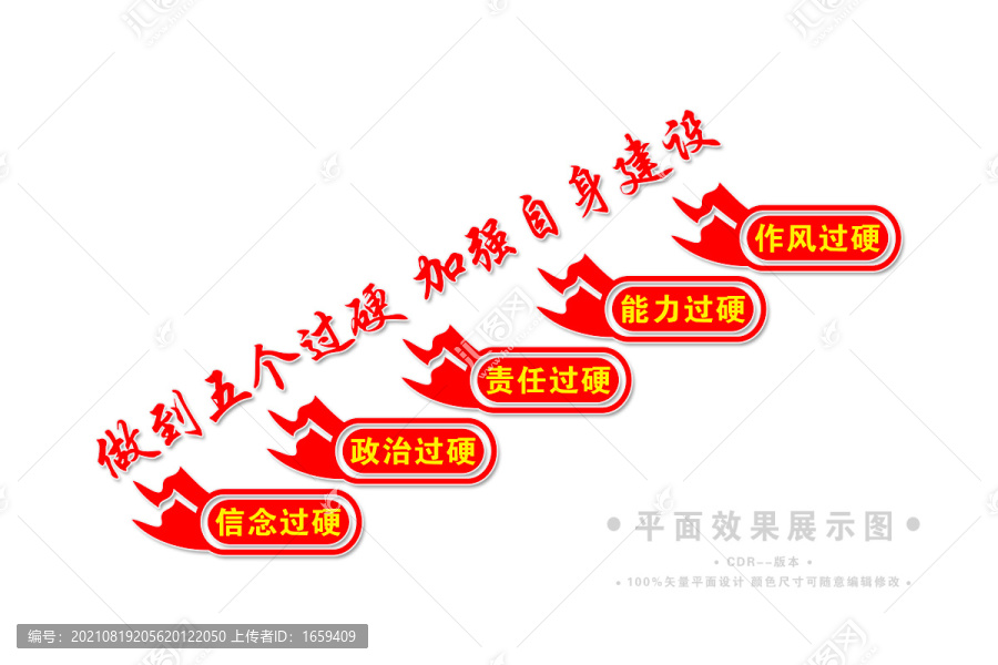 五個過硬樓梯文化墻