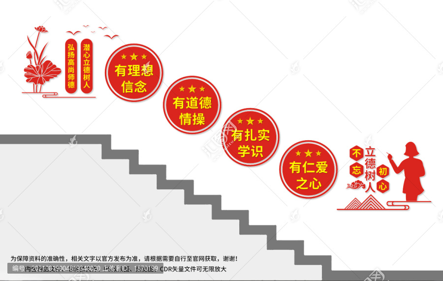 四有教師樓梯文化墻