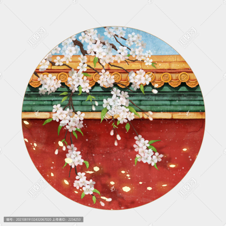 故宮紅墻梨花開