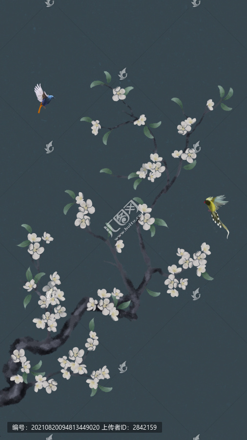 中式梅花花鳥屏風(fēng)