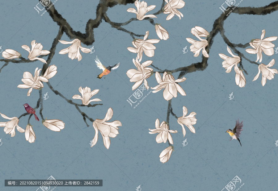 玉蘭花鳥壁紙