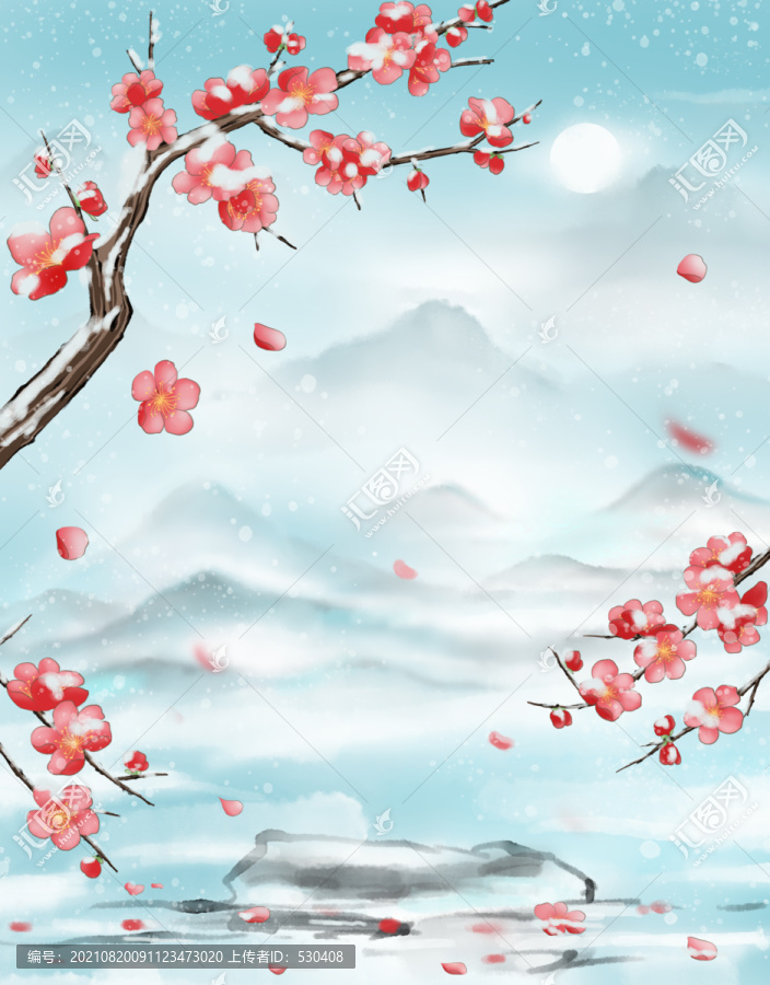 梅花雪背景