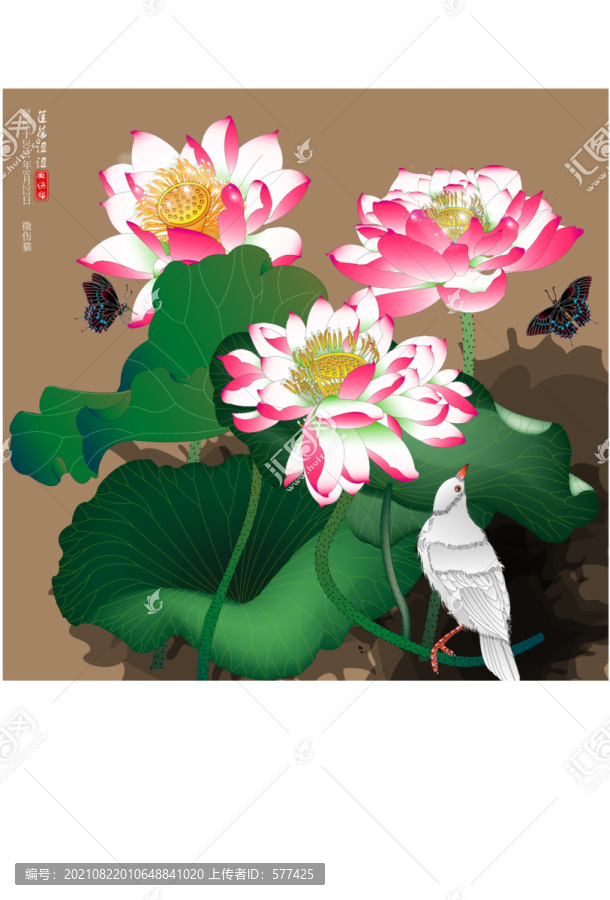 精品蓮花壁畫