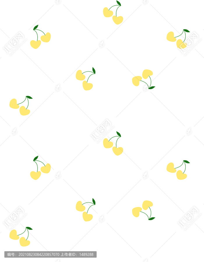 白底黃櫻桃