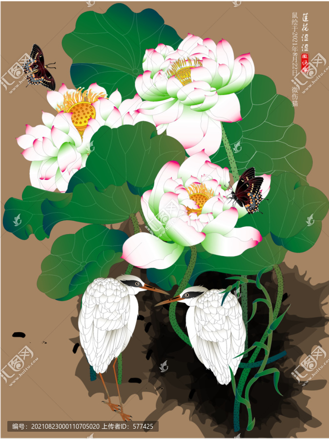 精品蓮花壁畫(huà)