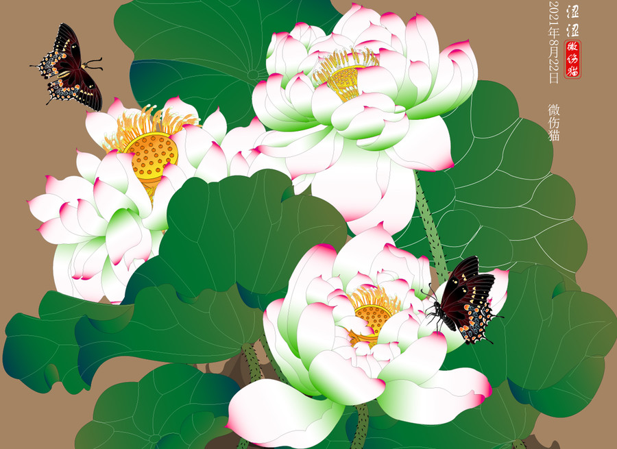 精品蓮花壁畫(huà)