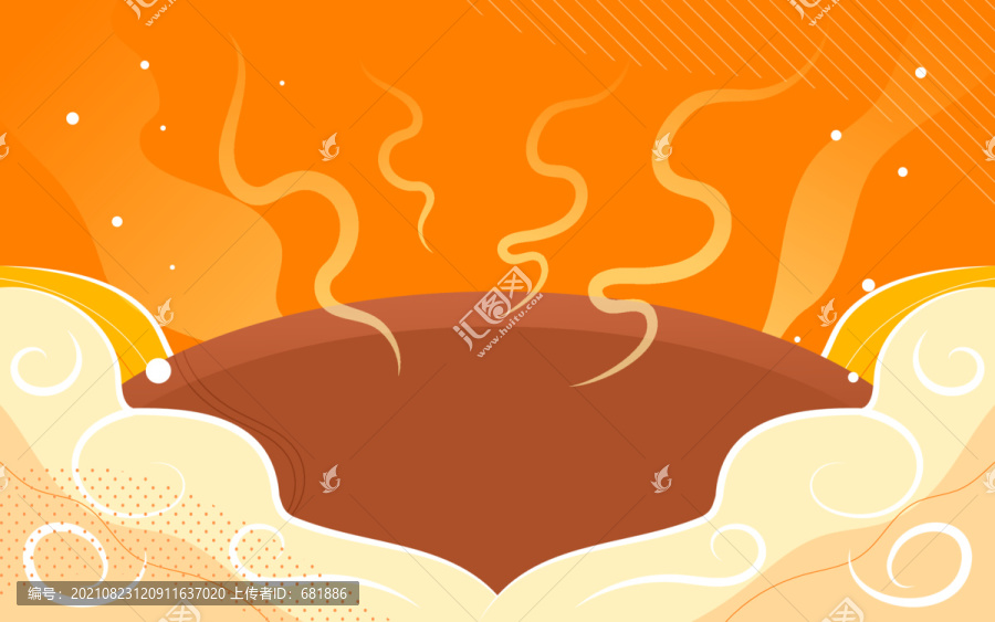 中秋節(jié)火鍋美食傳統(tǒng)節(jié)日?qǐng)F(tuán)圓插畫