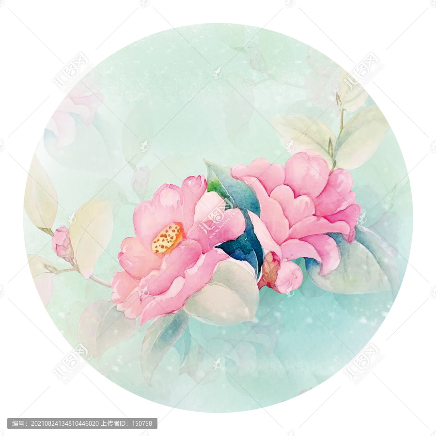 茶花裝飾畫