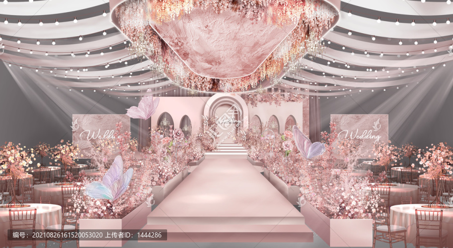 粉色花園婚禮效果圖