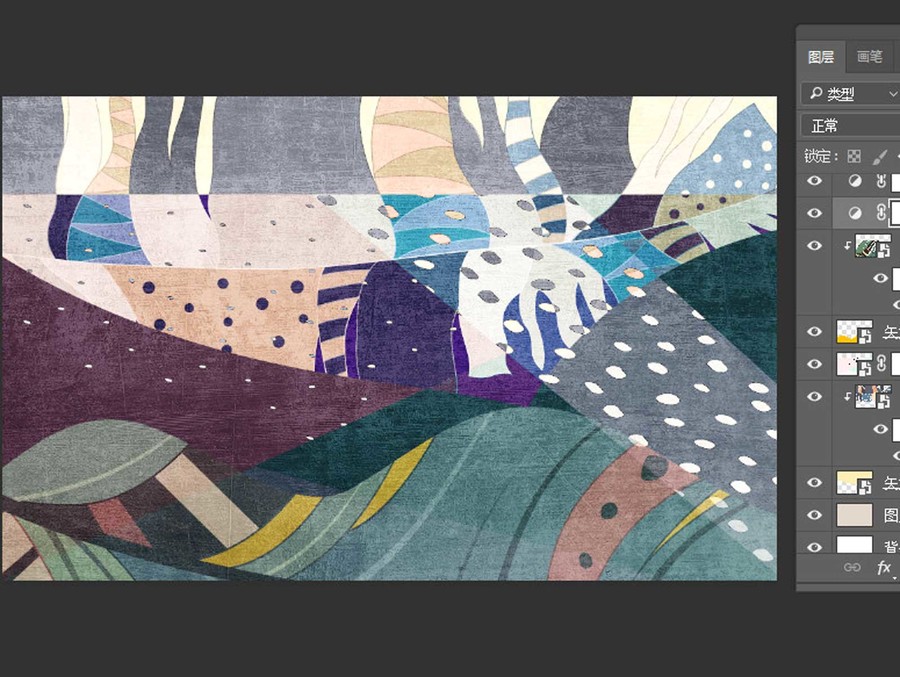 抽象手绘北欧地毯设计