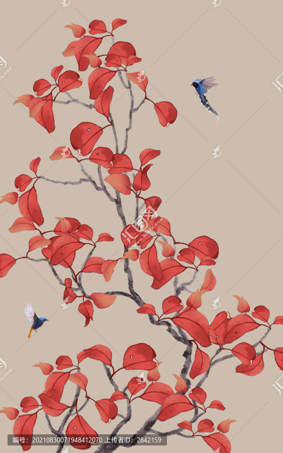 紅葉花鳥(niǎo)屏風(fēng)