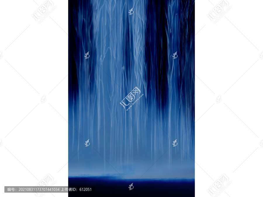 瀑布流水生財(cái)仙鶴