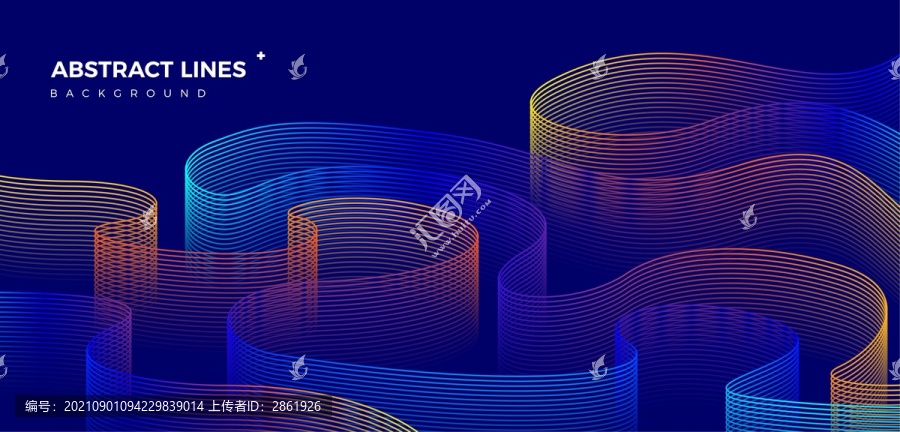 時(shí)尚動(dòng)感炫彩高端商業(yè)抽象線條