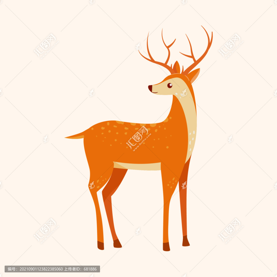 麋鹿自然風(fēng)景保護動物季節(jié)插畫