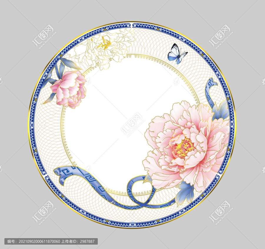 青花牡丹