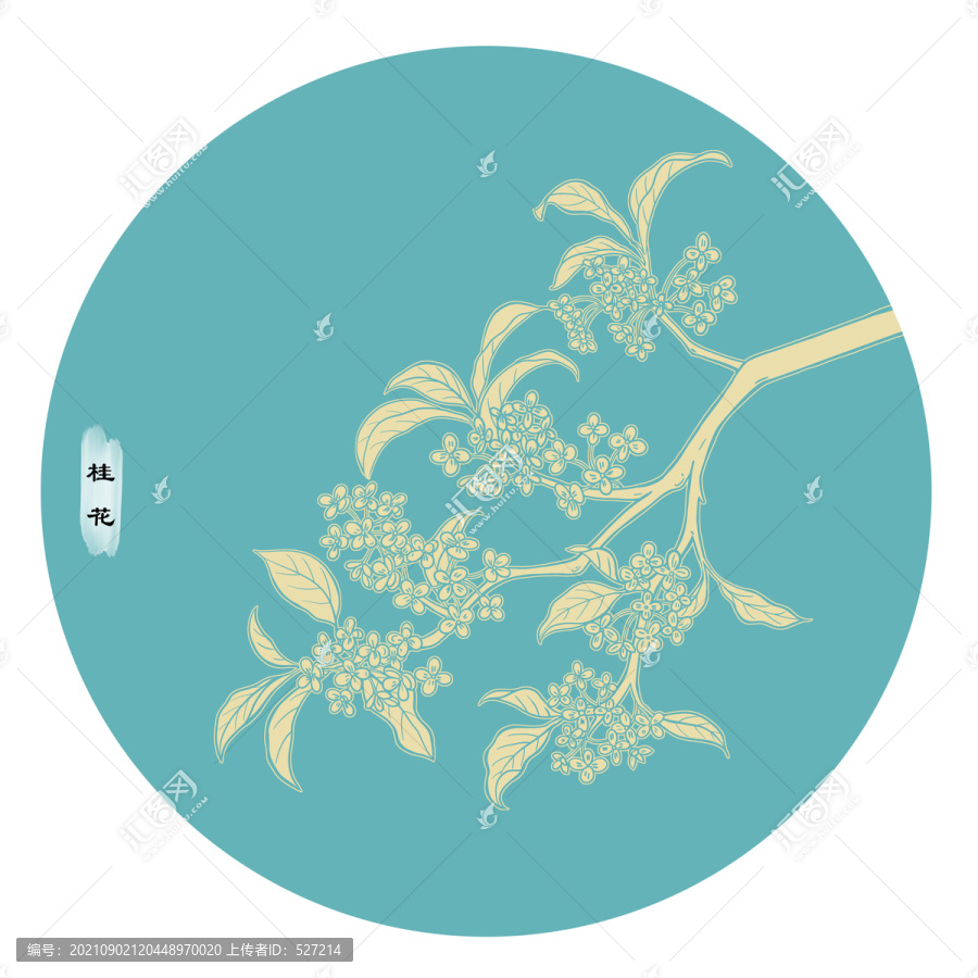 線描桂花