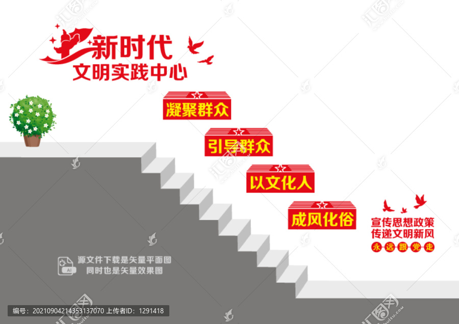 文明實(shí)踐中心樓梯墻