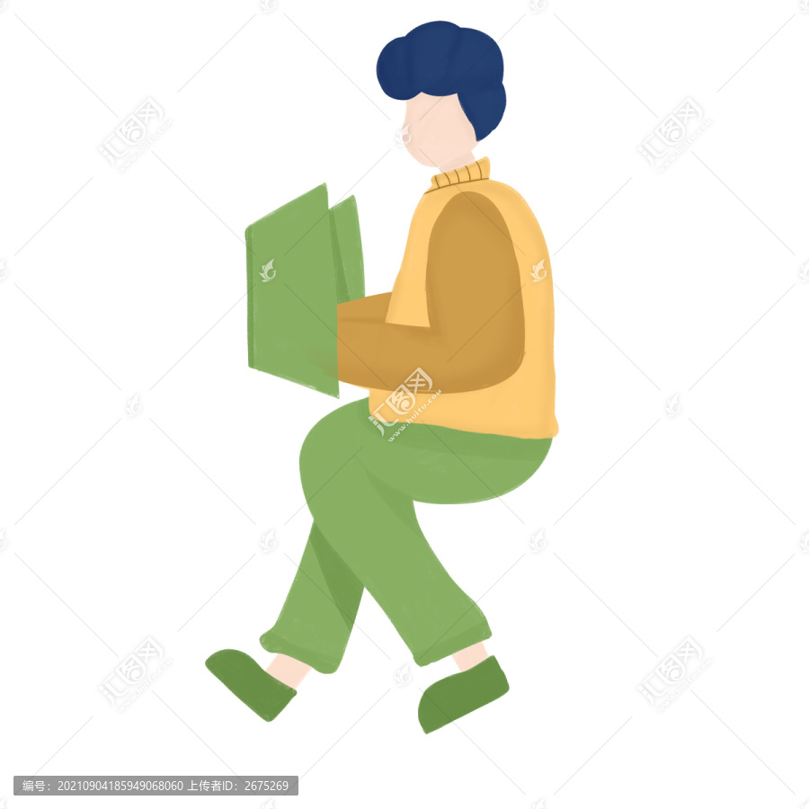 一個(gè)坐著看書的男人